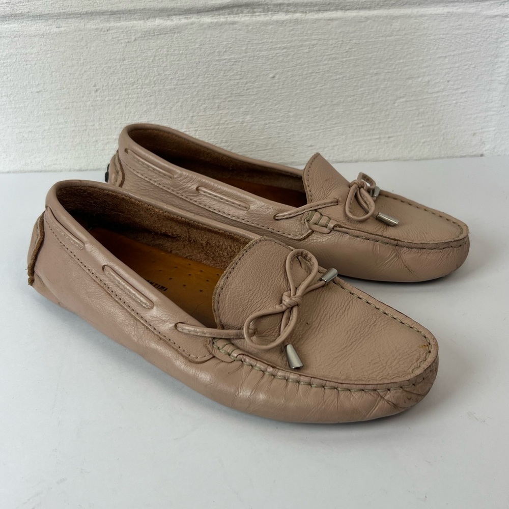 Mercanti Fiorentini Blush Leather Driving Loafers, 7